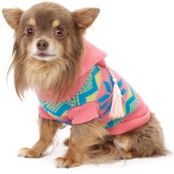 Pullover Rose à capuche pompon