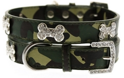 Collier en cuir camouflage S à XL
