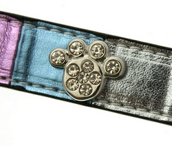 Collier en cuir multicolor métallisé S à XL