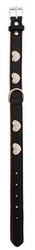 Collier en cuir noir et rouge S à XL