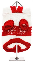 Pull à capuche blanc et rouge