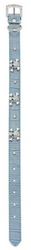 Collier en cuir bleu clair crocodile S à XL