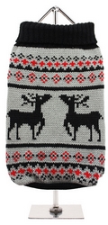 Pull gris et noir avec cerfs
