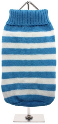 Pullover à rayures bleues et blanches