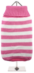 Pullover à rayures roses et blanches