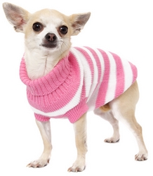 Pullover à rayures roses et blanches