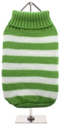 Pullover à rayures vertes et blanches