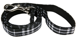 Laisse en tissu rayée noire