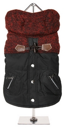 Manteau Noir et Bordeaux