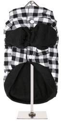 Manteau à carreaux noir et blanc
