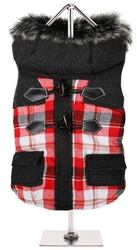 Manteau à carreaux Rouge
