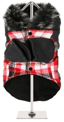 Manteau à carreaux Rouge