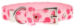 Collier en tissu Rose à coeurs S à L