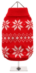 Pull rouge flocons de neige