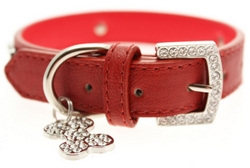 Collier en cuir rouge S à XL