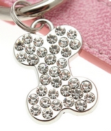Collier en cuir rose S à XL