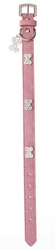 Collier en cuir rose S à XL