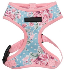 Harnais souple floral rose et bleu XXS à XL