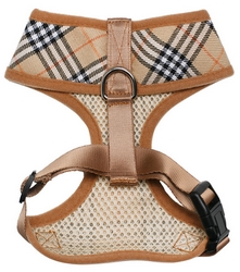 Harnais souple rayé brun et beige XXS à XL
