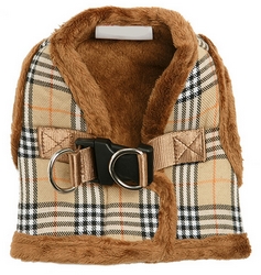 Harnais veste rayé brun et beige XXS à XL