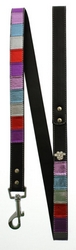 Laisse en cuir multicolor métallisé S à L