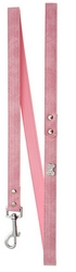Laisse en cuir rose S à L