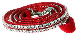 Laisse Swarovski rouge