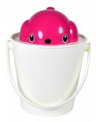 SEAU A CROQUETTES CROCK BLANC ET FUCHSIA